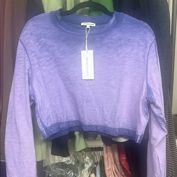 Cotton Citizen Tokyo Violet Gradient Long Sleeve Tee - Picture 1 of 9